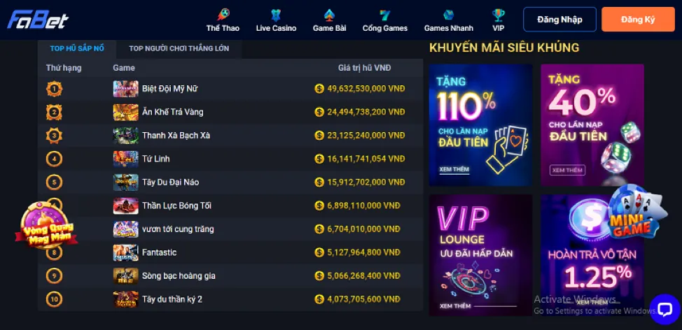 Tỷ lệ thắng cao và jackpot lớn tại 567win